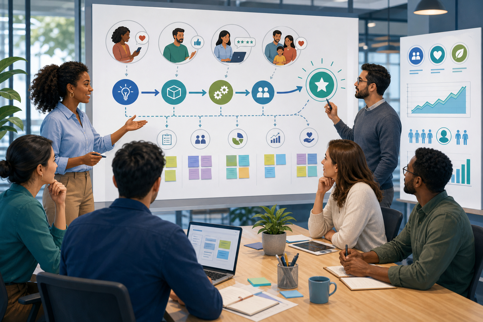 Project team connecting delivery work to customer and business value