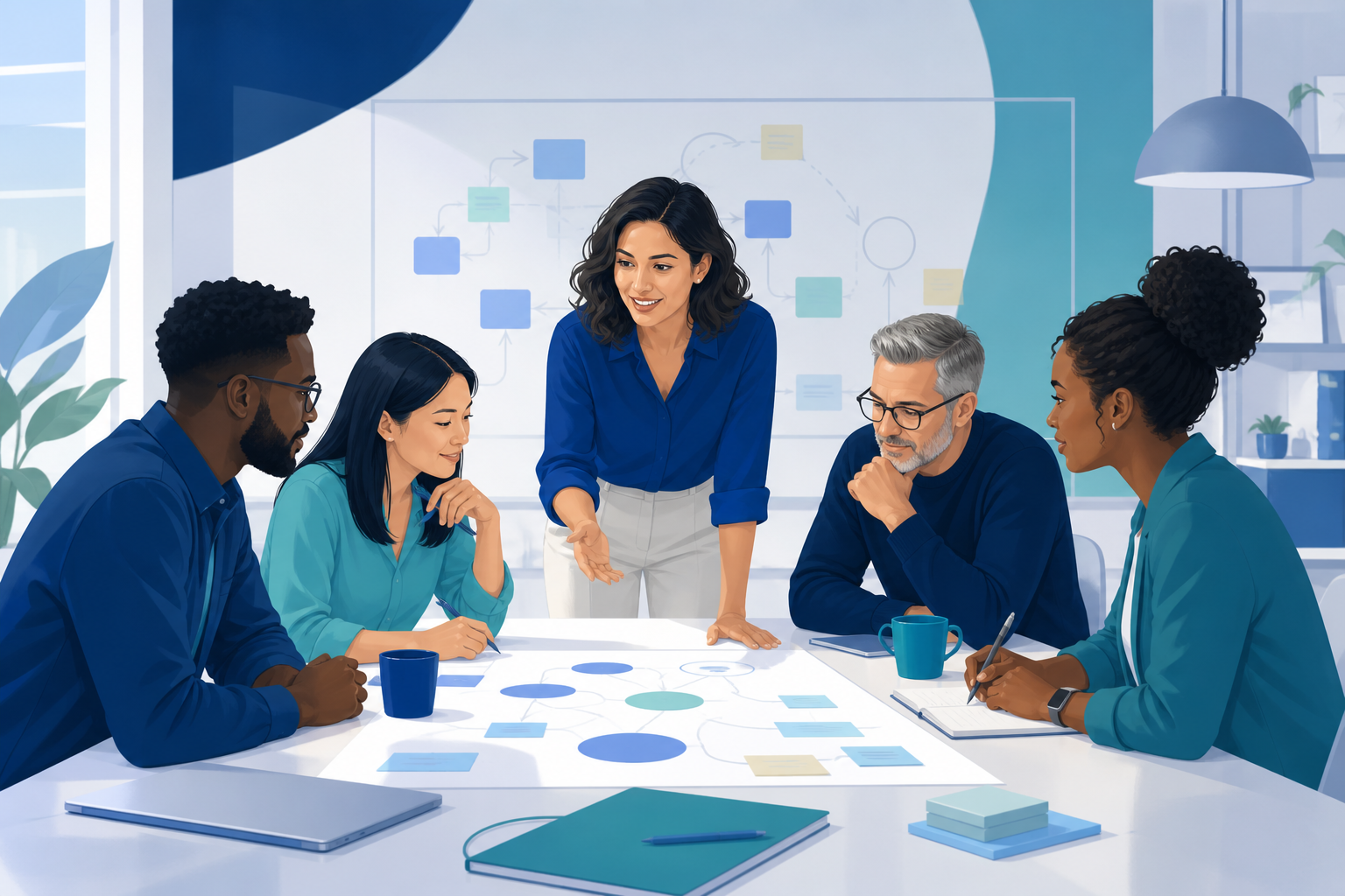 Project team aligning around a shared goal